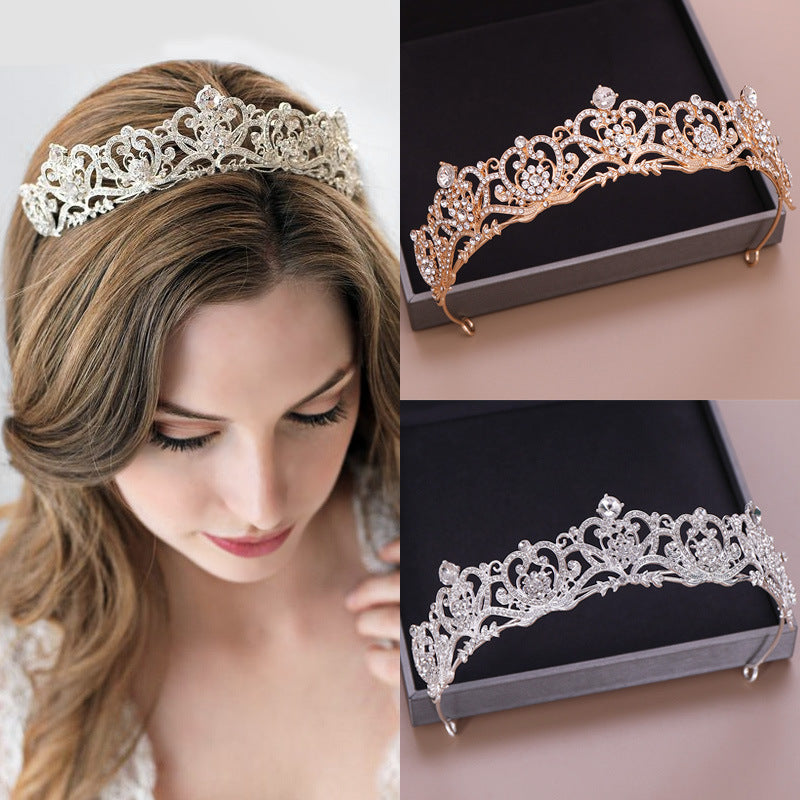 Baroque Crown European and American Hot Selling Crystal Bridal Tiara Crown Wedding Dress Accessories Bridal Jewelry Birthday Crown