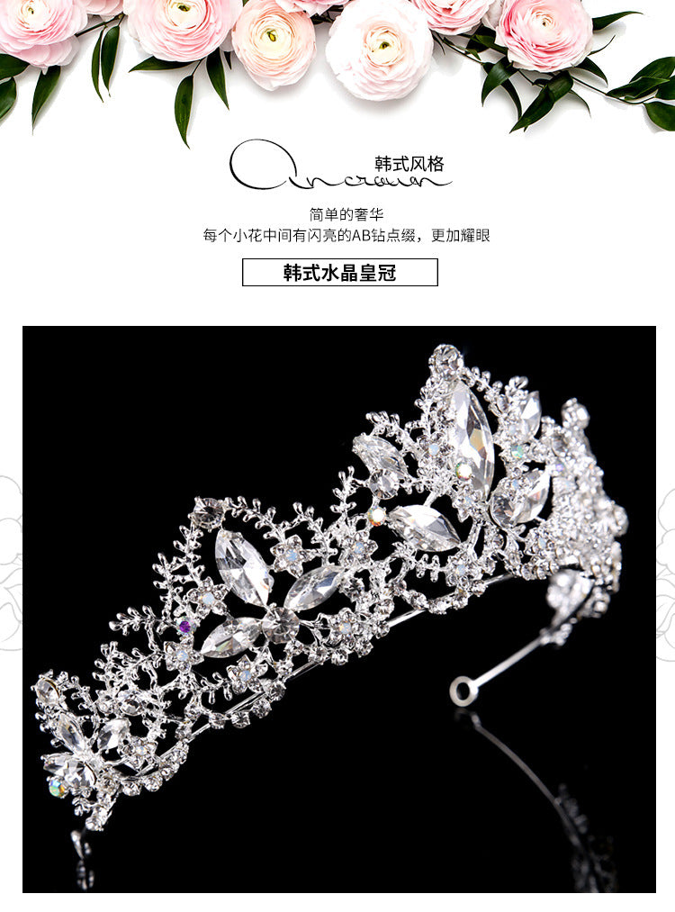 Baroque Crown European and American Hot Selling Crystal Bridal Tiara Crown Wedding Dress Accessories Bridal Jewelry Birthday Crown