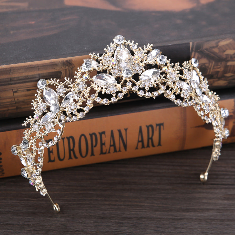 Baroque Crown European and American Hot Selling Crystal Bridal Tiara Crown Wedding Dress Accessories Bridal Jewelry Birthday Crown