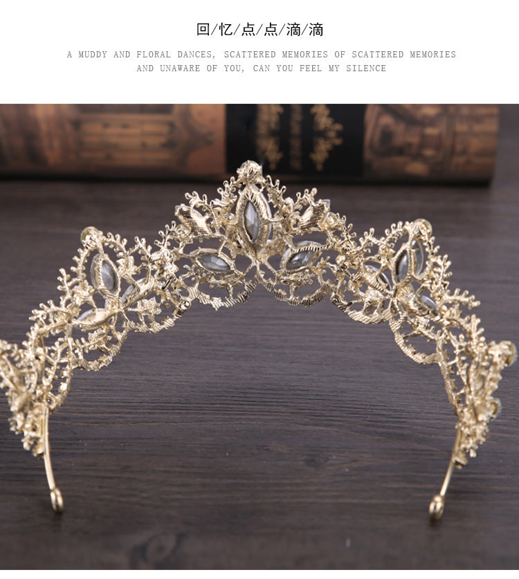 Baroque Crown European and American Hot Selling Crystal Bridal Tiara Crown Wedding Dress Accessories Bridal Jewelry Birthday Crown