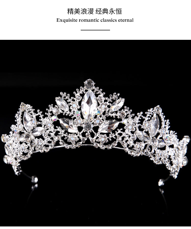 Baroque Crown European and American Hot Selling Crystal Bridal Tiara Crown Wedding Dress Accessories Bridal Jewelry Birthday Crown