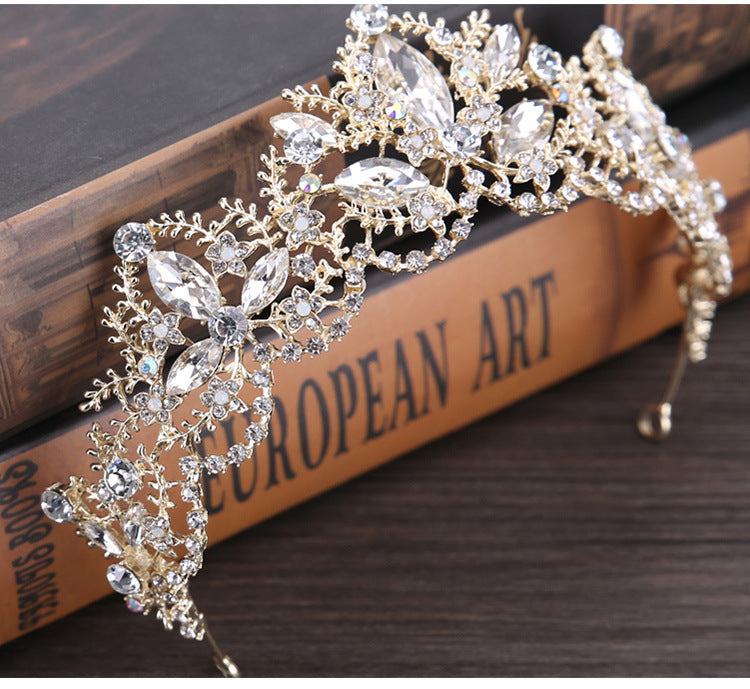 Baroque Crown European and American Hot Selling Crystal Bridal Tiara Crown Wedding Dress Accessories Bridal Jewelry Birthday Crown