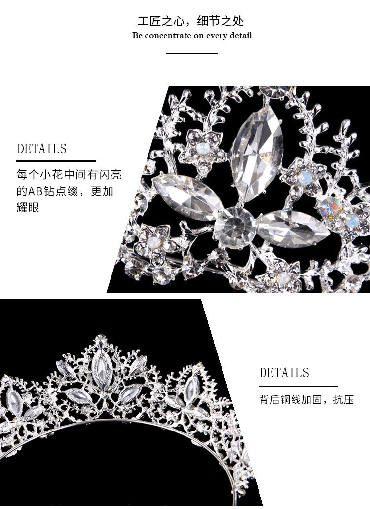 Baroque Crown European and American Hot Selling Crystal Bridal Tiara Crown Wedding Dress Accessories Bridal Jewelry Birthday Crown