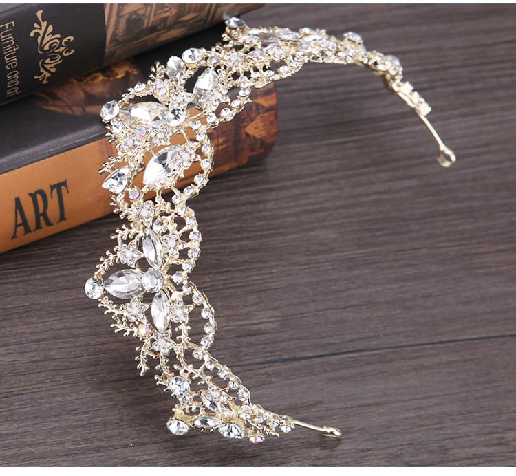 Baroque Crown European and American Hot Selling Crystal Bridal Tiara Crown Wedding Dress Accessories Bridal Jewelry Birthday Crown