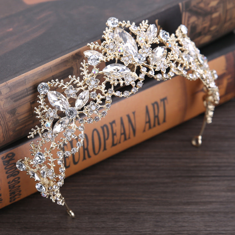 Baroque Crown European and American Hot Selling Crystal Bridal Tiara Crown Wedding Dress Accessories Bridal Jewelry Birthday Crown