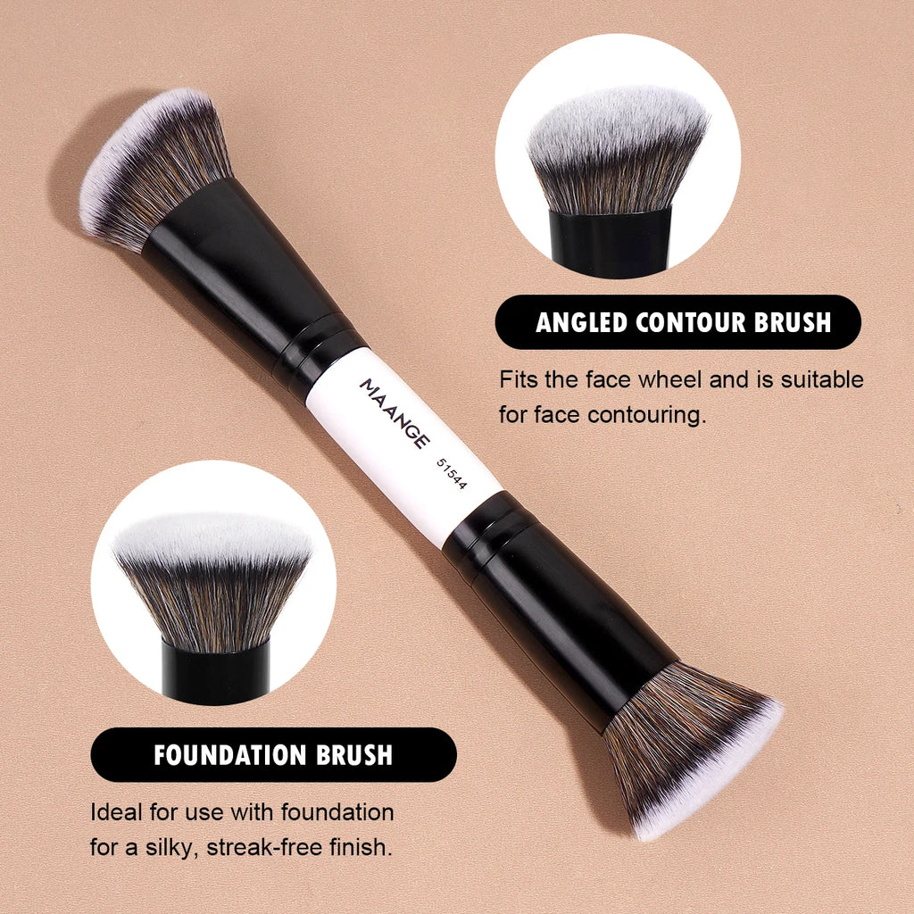 Pinceaux de maquillage MAANGE, lot de 6 pinceaux professionnels synthétiques pour fond de teint, anticernes, kabuki, visage, pinceaux de maquillage de voyage