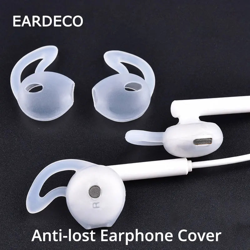 EARDECO – embouts d'écouteurs, accessoires pour écouteurs, 1 paire de coussinets d'écouteurs, étui en silicone, housse pour écouteurs, crochet d'oreille souple, housse de protection