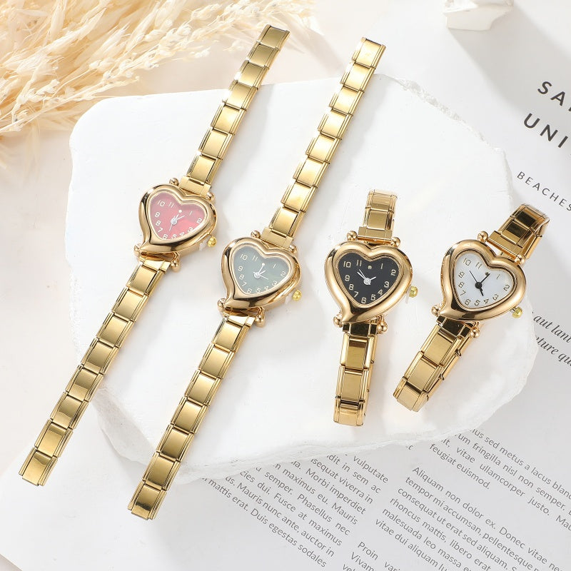 Mode femmes bricolage 9mm largeur italien élastique charme en acier inoxydable montre Bracelet Bracelet pour fête ami femme anniversaire bijoux cadeaux