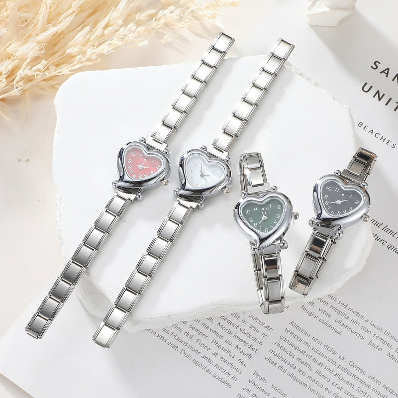Mode femmes bricolage 9mm largeur italien élastique charme en acier inoxydable montre Bracelet Bracelet pour fête ami femme anniversaire bijoux cadeaux