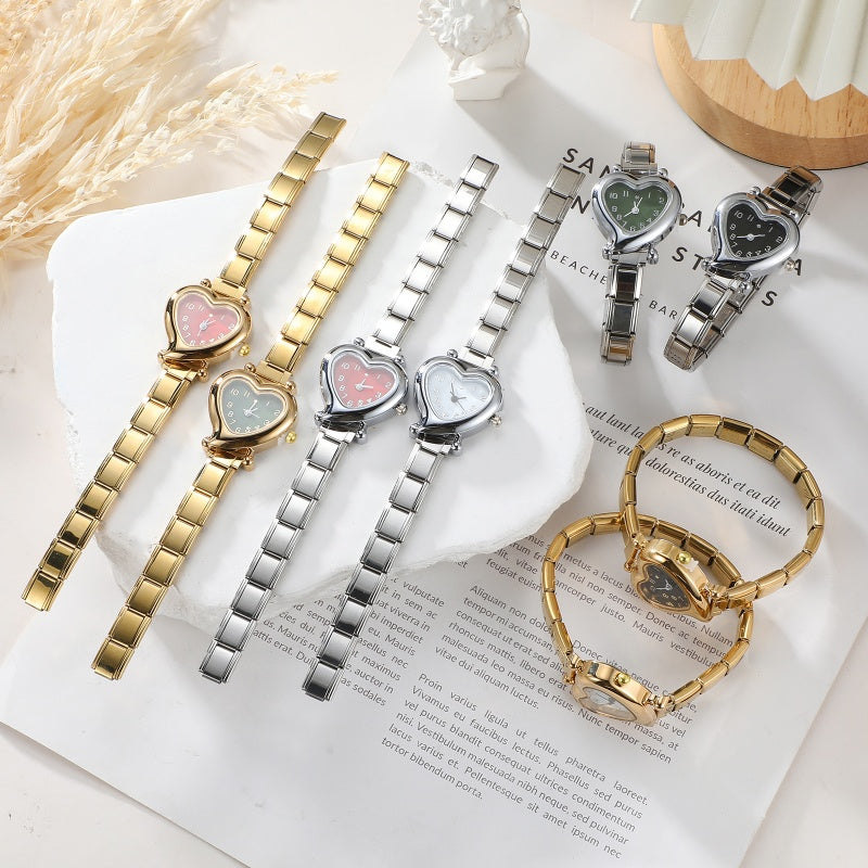 Mode femmes bricolage 9mm largeur italien élastique charme en acier inoxydable montre Bracelet Bracelet pour fête ami femme anniversaire bijoux cadeaux