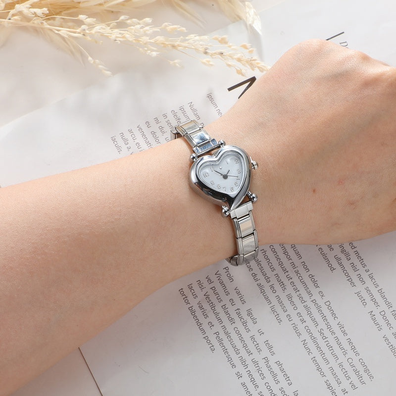 Mode femmes bricolage 9mm largeur italien élastique charme en acier inoxydable montre Bracelet Bracelet pour fête ami femme anniversaire bijoux cadeaux