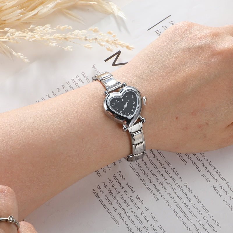 Mode femmes bricolage 9mm largeur italien élastique charme en acier inoxydable montre Bracelet Bracelet pour fête ami femme anniversaire bijoux cadeaux