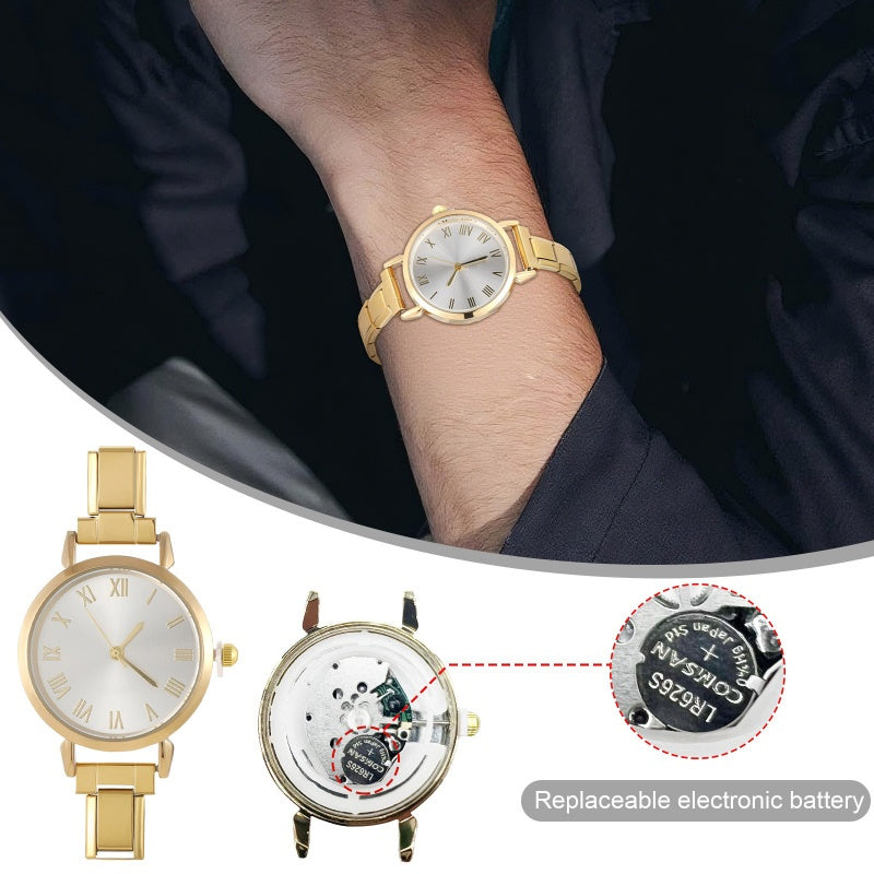 Montre Simple en acier inoxydable pour femmes, adaptée au Bracelet de 9mm, pour étudiant, ami, femme, anniversaire, bijoux à bricoler soi-même, cadeau, vente en gros