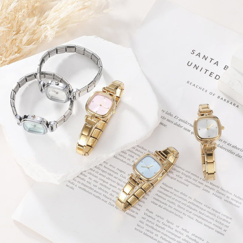 Montre Simple en acier inoxydable pour femmes, adaptée au Bracelet de 9mm, pour étudiant, ami, femme, anniversaire, bijoux à bricoler soi-même, cadeau, vente en gros