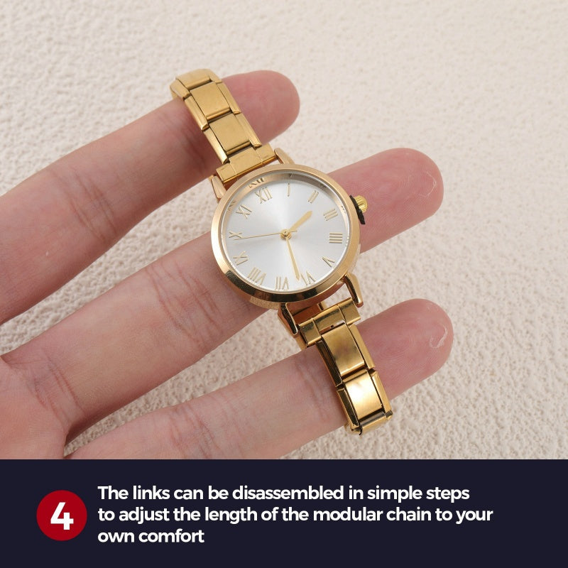 Montre Simple en acier inoxydable pour femmes, adaptée au Bracelet de 9mm, pour étudiant, ami, femme, anniversaire, bijoux à bricoler soi-même, cadeau, vente en gros