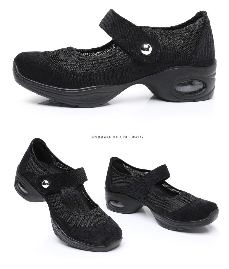 Dancing Shoes Women's Comfortable Soft Sole Square Dancing Women's Shoes Mesh Shoes for Moms Old Beijing Cloth Shoes Thick Sole Work Shoes