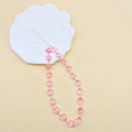Pink Heart Love Pearl Beaded Mobile Phone Chain Girl's Heart Sweet and Cute Anti-lost Mobile Phone Lanyard Neck