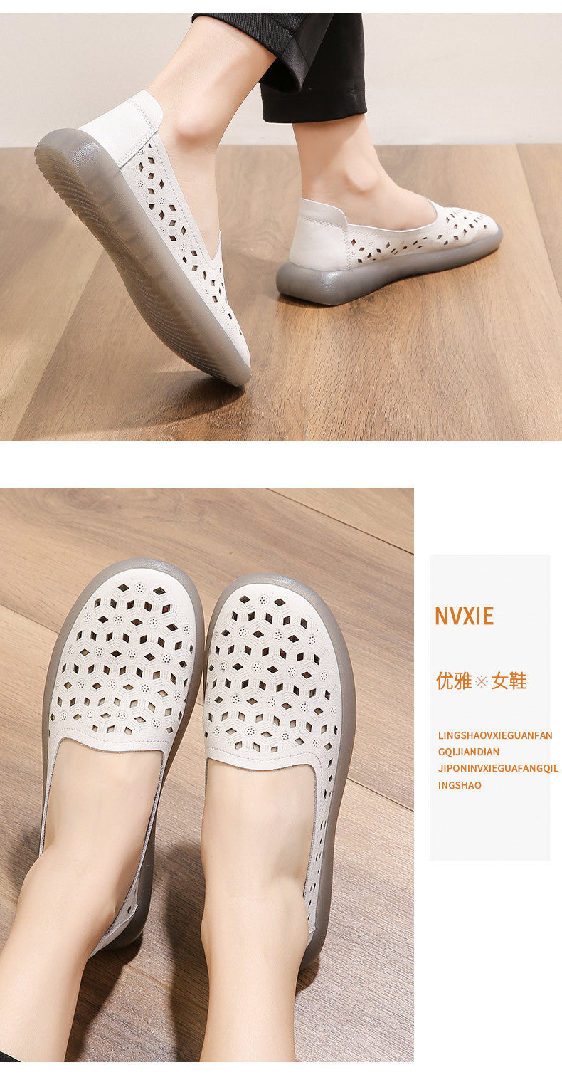 Chaussures pour femmes d'âge mûr et seniors : cuir respirant pour l'été, semelles souples anti-fatigue, incluant sandales et sabots antidérapants