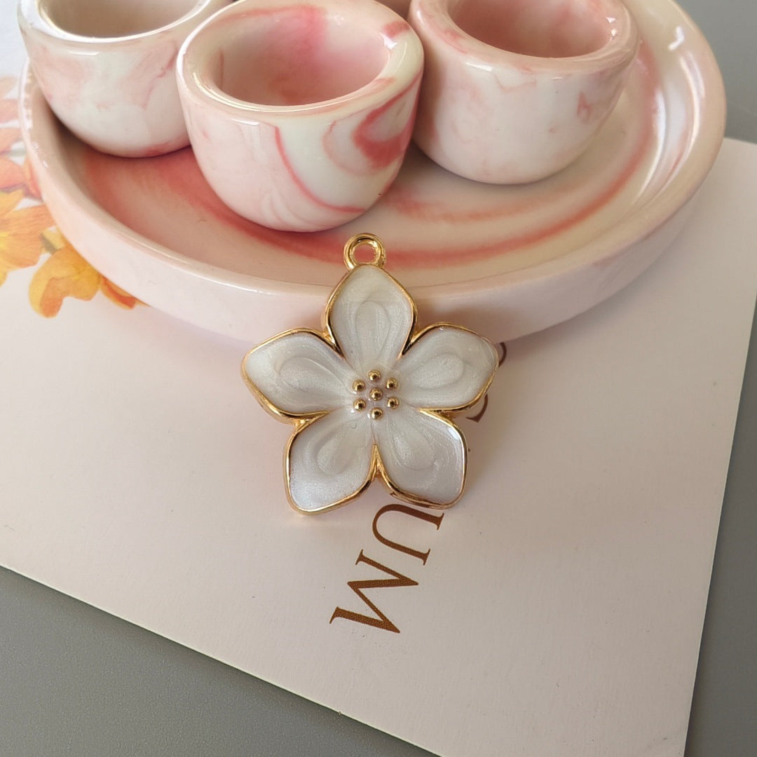 Accessories DIY Accessories Pearlescent Flower Ins Style Classic Five-petal Flower Earrings Keychain Bracelet Small Pendant