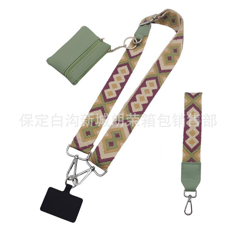 Cross-border hot-selling mobile phone strap with change small bag detachable extended bag with adjustable replacement bag strap wholesale