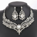 European and American Export Jewelry Bridal Jewelry Accessories Necklace Earrings Set Live Performance Crystal V-Shaped Clavicle Chain for Women