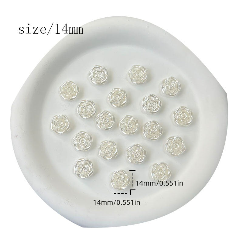14mm happiness flower material diy handmade beaded abs simulation beads rose petals perforated mobile phone accessories