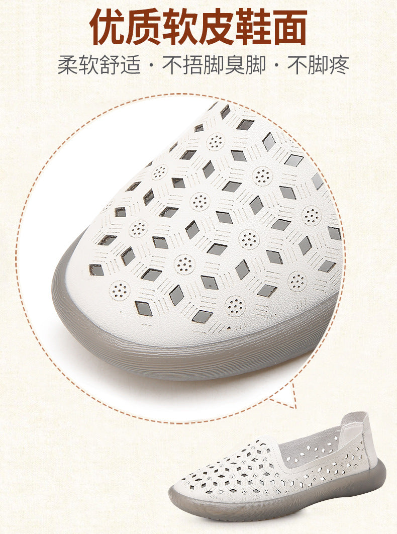 Chaussures pour femmes d'âge mûr et seniors : cuir respirant pour l'été, semelles souples anti-fatigue, incluant sandales et sabots antidérapants