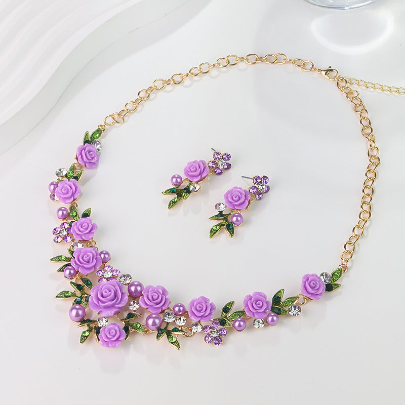 Parure de collier rétro audacieux (style international) pour femme : luxe, cristaux et élégance pour soirées et banquets – Vente directe d'usine