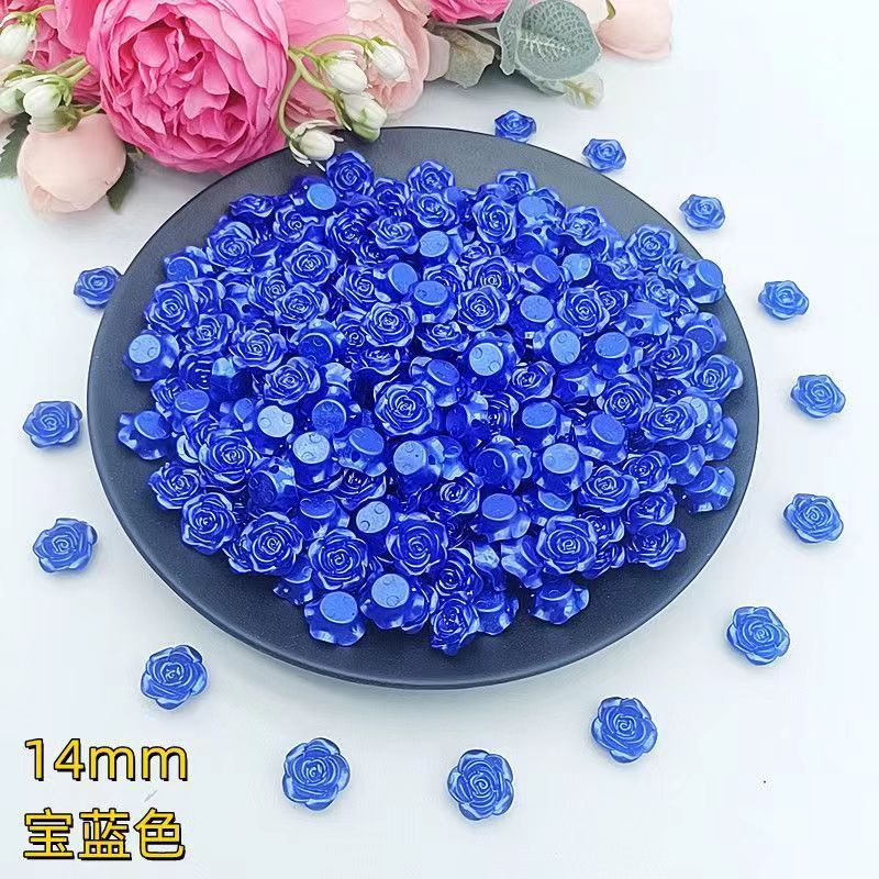 14mm happiness flower material diy handmade beaded abs simulation beads rose petals perforated mobile phone accessories
