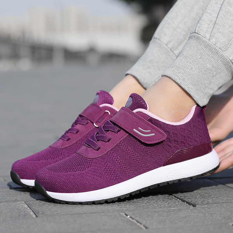 Chaussures de sport pour femmes (automne) : respirantes en maille, semelles souples, adaptées à la marche et à l'activité physique pour les femmes d'âge mûr et les seniors