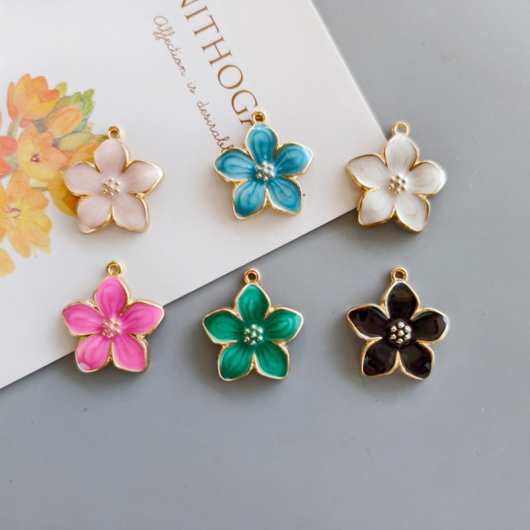 Accessories DIY Accessories Pearlescent Flower Ins Style Classic Five-petal Flower Earrings Keychain Bracelet Small Pendant