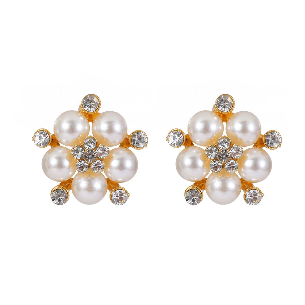 Cross-border Jewelry suit Women's Multi-row Pearl Necklace Earrings Three-piece Bridal Wedding Dress Accessories All-match Factory