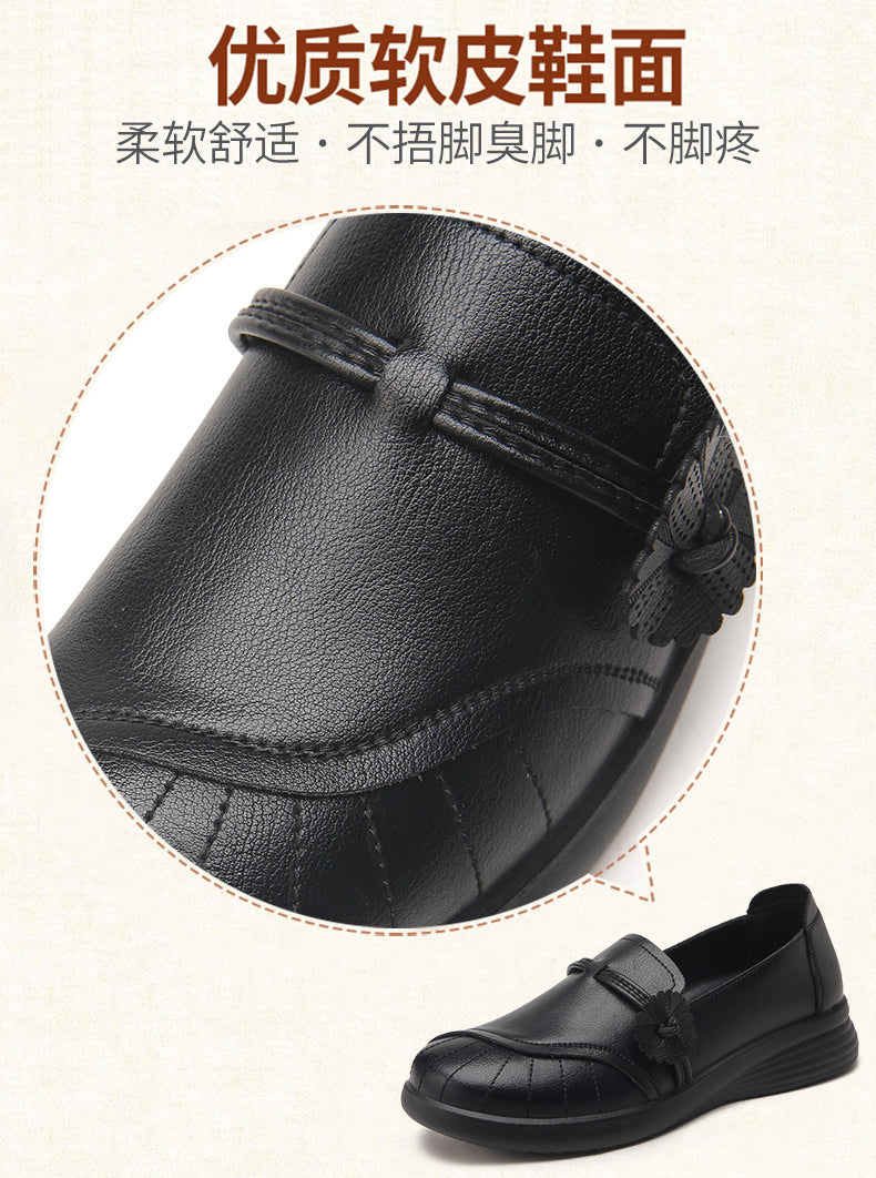 Chaussures en cuir souple pour femmes d'âge mûr et seniors (nouveauté 2026) : confortables, antidérapantes et souples, pour le printemps et l'automne