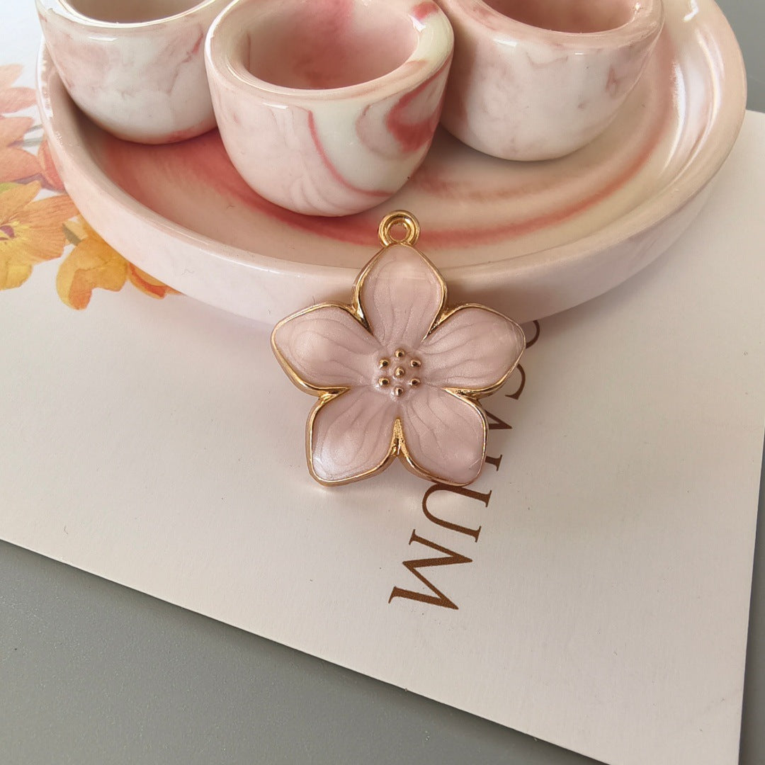 Accessories DIY Accessories Pearlescent Flower Ins Style Classic Five-petal Flower Earrings Keychain Bracelet Small Pendant