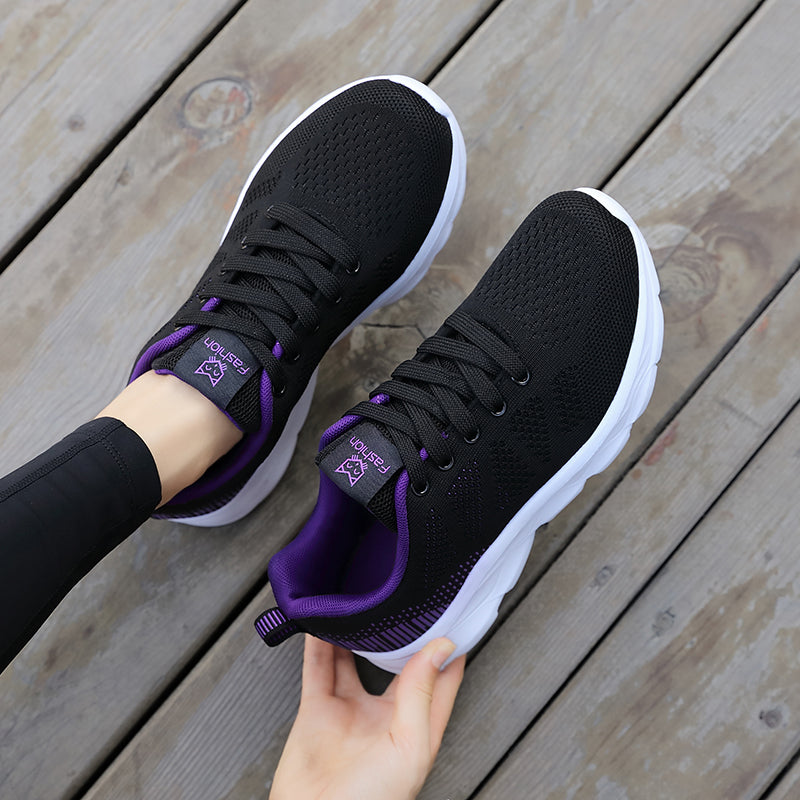 Chaussures de sport pour femmes (automne) : respirantes en maille, semelles souples, adaptées à la marche et à l'activité physique pour les femmes d'âge mûr et les seniors