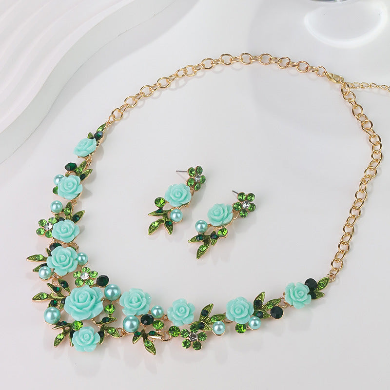 Parure de collier rétro audacieux (style international) pour femme : luxe, cristaux et élégance pour soirées et banquets – Vente directe d'usine