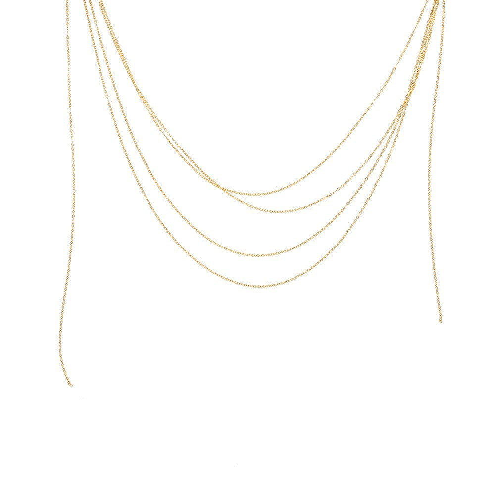Collier chaîne fine et élégante (style européen/américain) – Chaîne de clavicule polyvalente – Bijou idéal pour chemisier ou robe