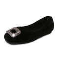 Nouvelles chaussures d'hiver fourrées pour femmes (2025) – Style coréen, bout carré, doublure en polaire et détails en strass, chaussures en coton pour femmes