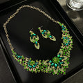 Parure de collier rétro audacieux (style international) pour femme : luxe, cristaux et élégance pour soirées et banquets – Vente directe d'usine