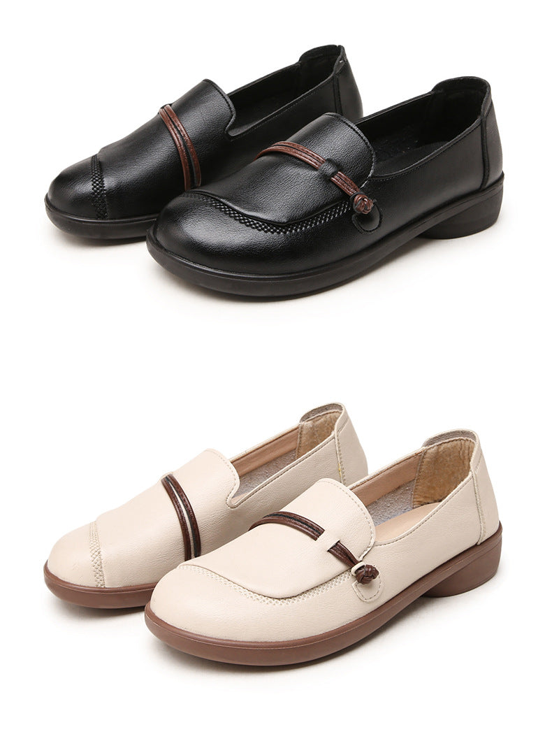 Chaussures pour femmes d'âge mûr et seniors (nouveauté 2026) : semelles souples, cuir confortable et antidérapant, idéales pour le printemps et l'automne