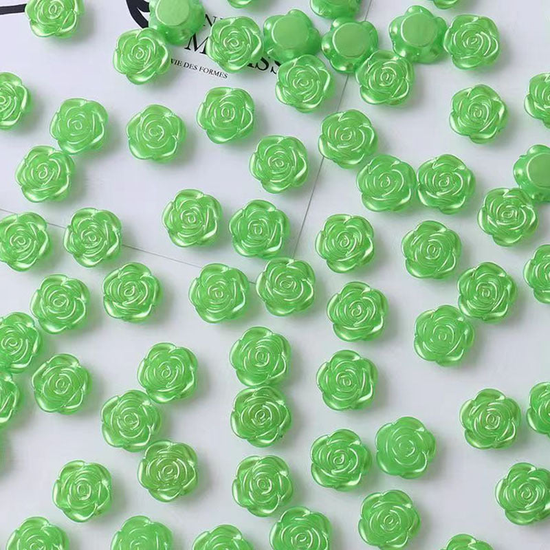 14mm happiness flower material diy handmade beaded abs simulation beads rose petals perforated mobile phone accessories