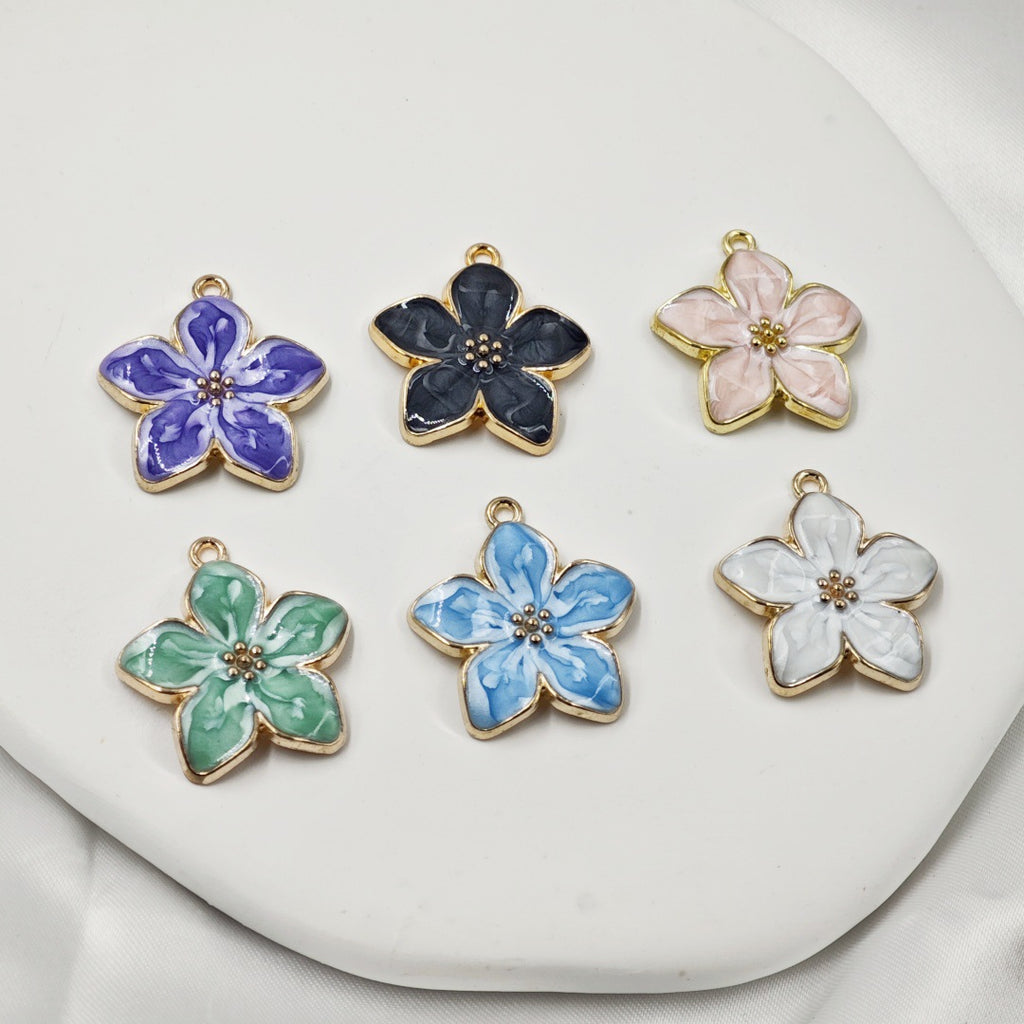 Accessories DIY Accessories Pearlescent Flower Ins Style Classic Five-petal Flower Earrings Keychain Bracelet Small Pendant
