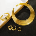 European and American temperament necklace suit alloy multi-wire collar four-piece fashion Joker cold wind jewelry wholesale women