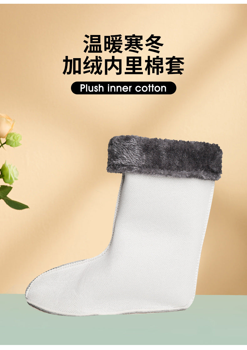 Bottes de pluie tendance pour femmes, hauteur mi-mollet, doublées de velours, antidérapantes et imperméables