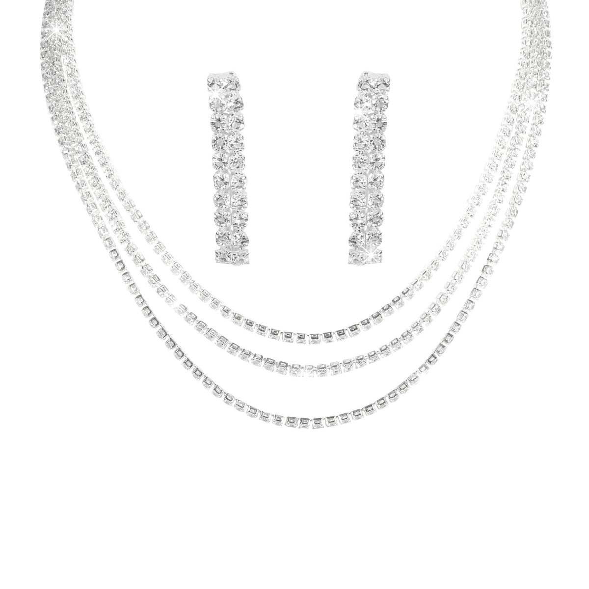 Europe and the United States cross-border hot diamond sparkling necklace earrings two-piece wedding dress accessories fashion jewelry suit
