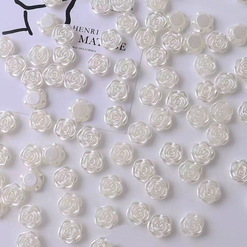 14mm happiness flower material diy handmade beaded abs simulation beads rose petals perforated mobile phone accessories