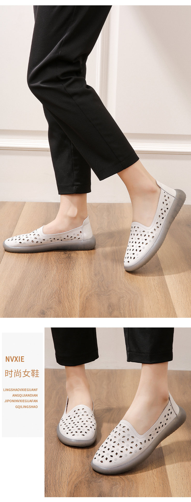 Chaussures pour femmes d'âge mûr et seniors : cuir respirant pour l'été, semelles souples anti-fatigue, incluant sandales et sabots antidérapants