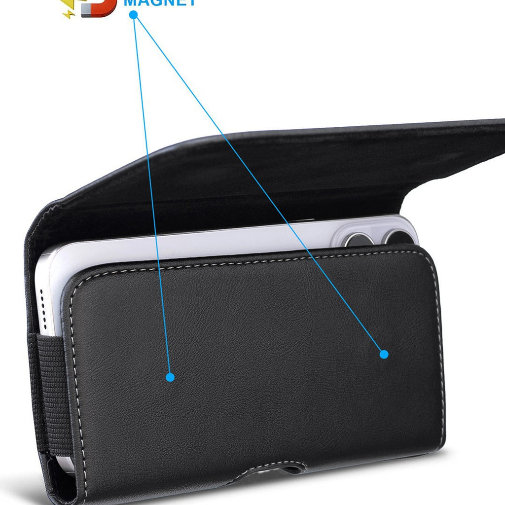(Bf08 Waist Bag) Faux Leather Mobile Phone Protective Universal Case, Suitable for Men's Belt Clip Holder Pouch Cover