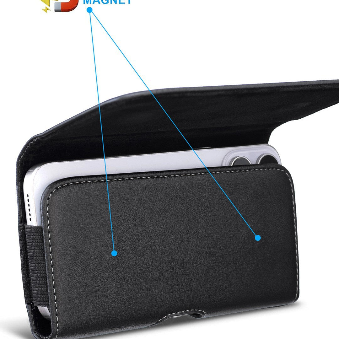 (Bf08 Waist Bag) Faux Leather Mobile Phone Protective Universal Case, Suitable for Men's Belt Clip Holder Pouch Cover