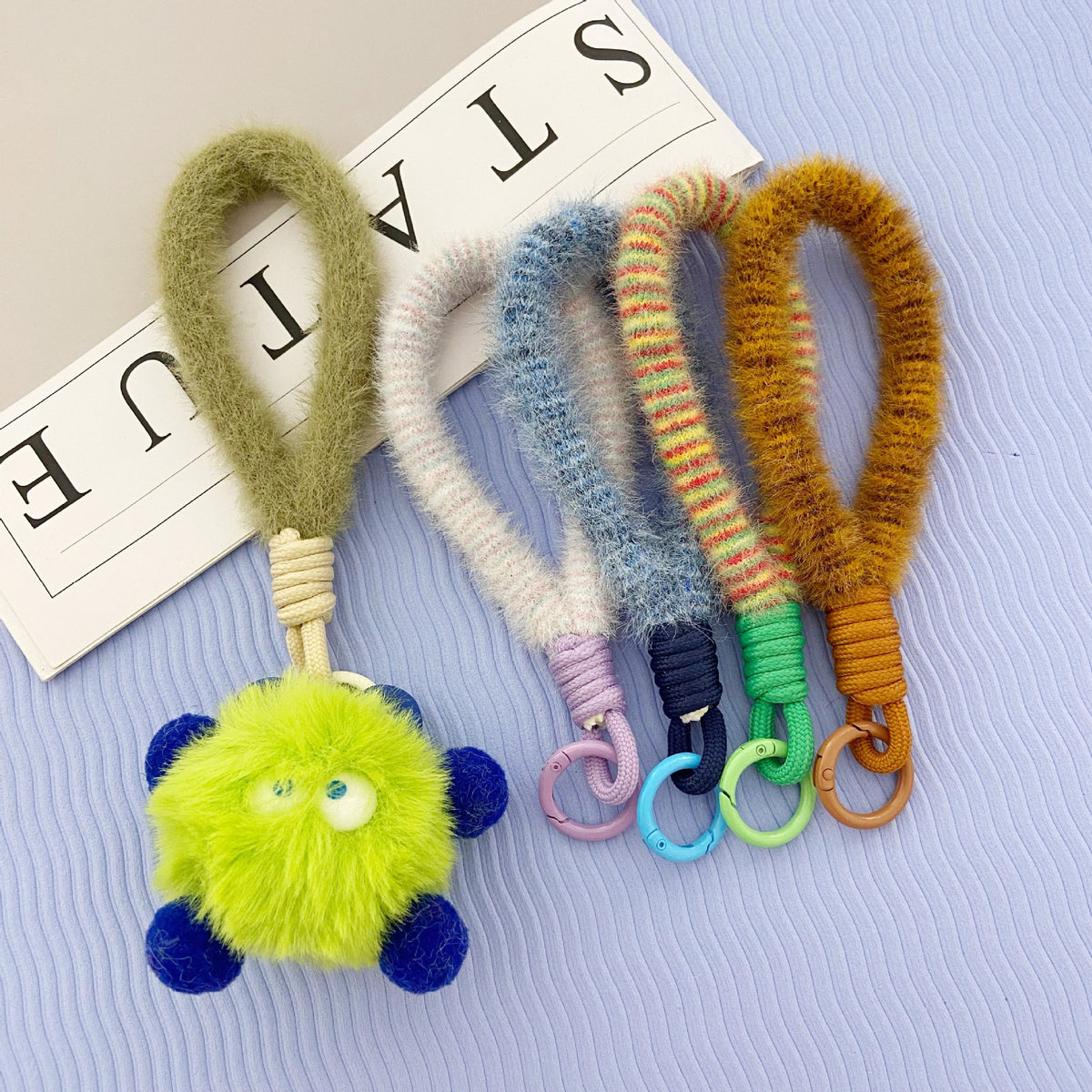 2024 New Stuffed Mobile Phone Lanyard Wrist Strap Multi-Color Short Imitation Mink Mobile Phone Case Lanyard Mobile Phone Chain